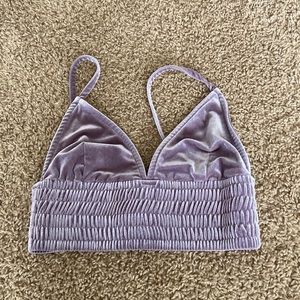 Purple velvet crop top